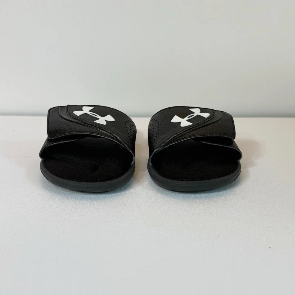 Under Armour Youth Size 3Y Black 4D Foam Slip On Slide Sandals